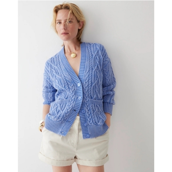 J. Crew Sweaters - 42. J.Crew Cable-knit V-neck cardigan sweater
